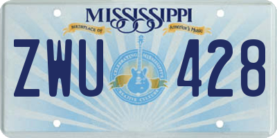 MS license plate ZWU428
