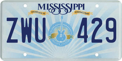MS license plate ZWU429