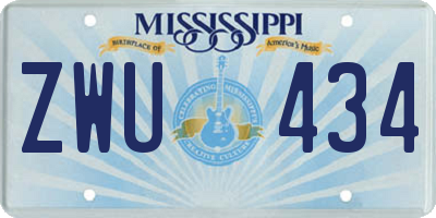 MS license plate ZWU434