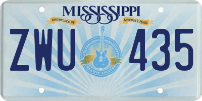 MS license plate ZWU435