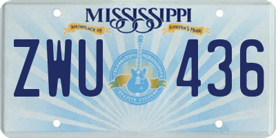 MS license plate ZWU436