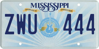MS license plate ZWU444