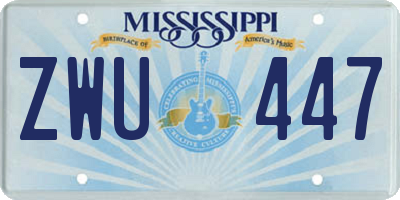 MS license plate ZWU447
