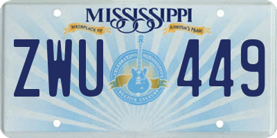 MS license plate ZWU449