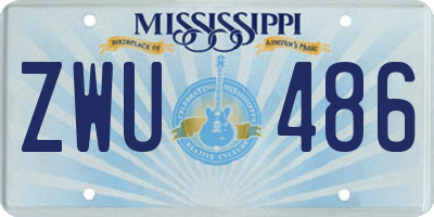 MS license plate ZWU486