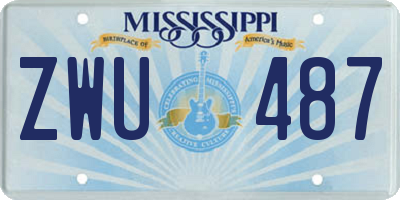 MS license plate ZWU487