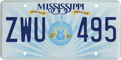 MS license plate ZWU495