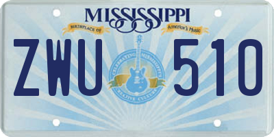 MS license plate ZWU510
