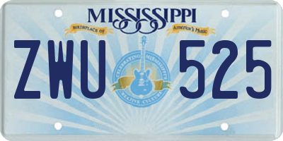 MS license plate ZWU525