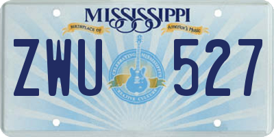 MS license plate ZWU527