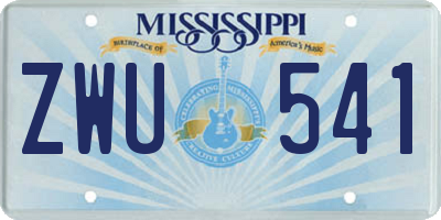 MS license plate ZWU541