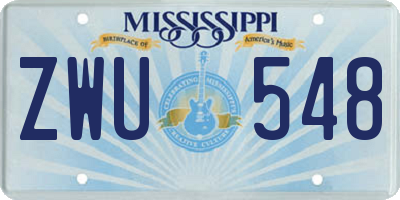 MS license plate ZWU548