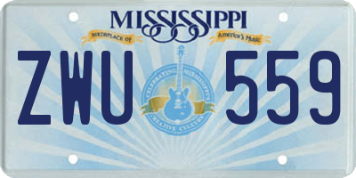 MS license plate ZWU559
