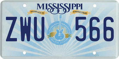 MS license plate ZWU566