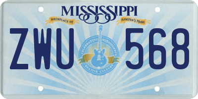 MS license plate ZWU568