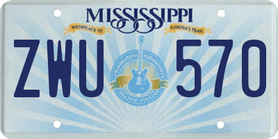 MS license plate ZWU570