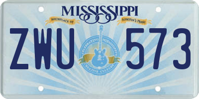 MS license plate ZWU573