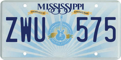 MS license plate ZWU575