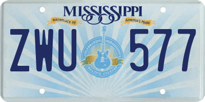 MS license plate ZWU577