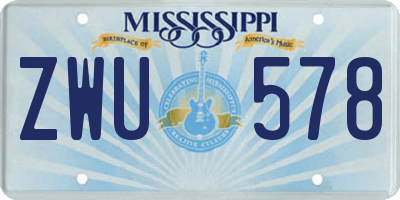 MS license plate ZWU578