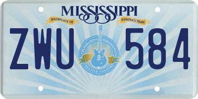 MS license plate ZWU584