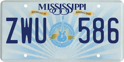 MS license plate ZWU586