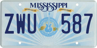MS license plate ZWU587