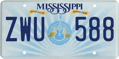 MS license plate ZWU588