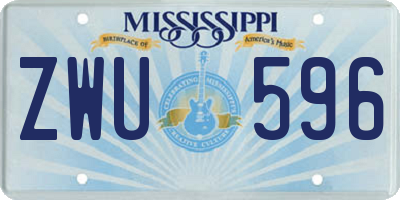 MS license plate ZWU596