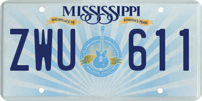MS license plate ZWU611