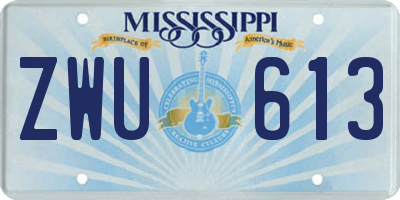 MS license plate ZWU613