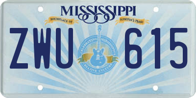 MS license plate ZWU615