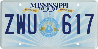 MS license plate ZWU617