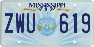 MS license plate ZWU619