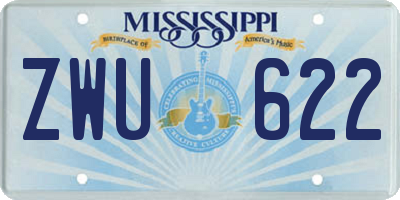 MS license plate ZWU622