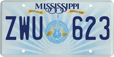 MS license plate ZWU623