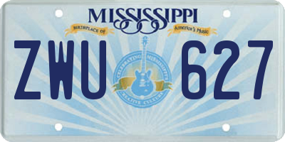 MS license plate ZWU627