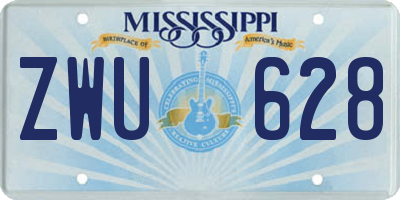 MS license plate ZWU628