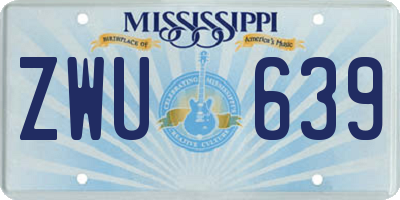 MS license plate ZWU639