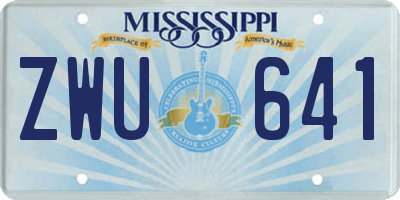 MS license plate ZWU641