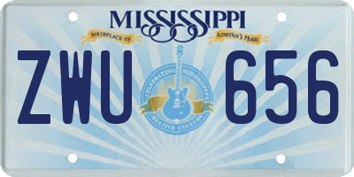 MS license plate ZWU656