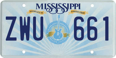 MS license plate ZWU661