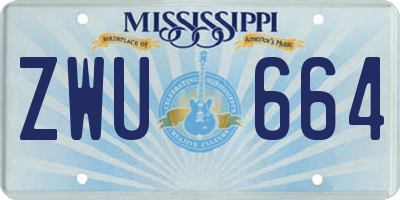 MS license plate ZWU664