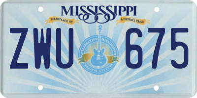 MS license plate ZWU675