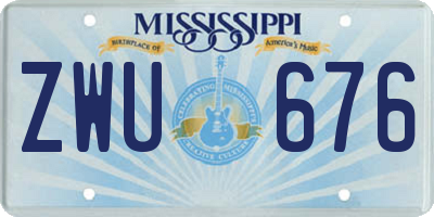 MS license plate ZWU676