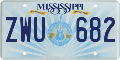 MS license plate ZWU682