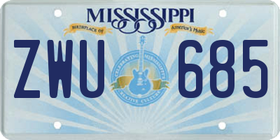 MS license plate ZWU685