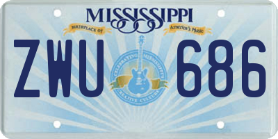 MS license plate ZWU686