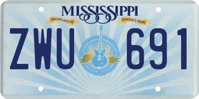 MS license plate ZWU691