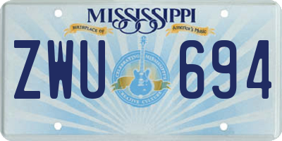 MS license plate ZWU694